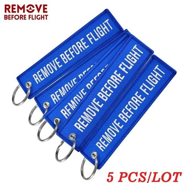 Vor dem Flug entfernen, Chaveiro-Tag, Stickerei, Schlüsselanhänger, Schlüsselanhänger für Luftfahrt, OEM-Schlüsselanhänger, Schmuck, 5 Stück/Set