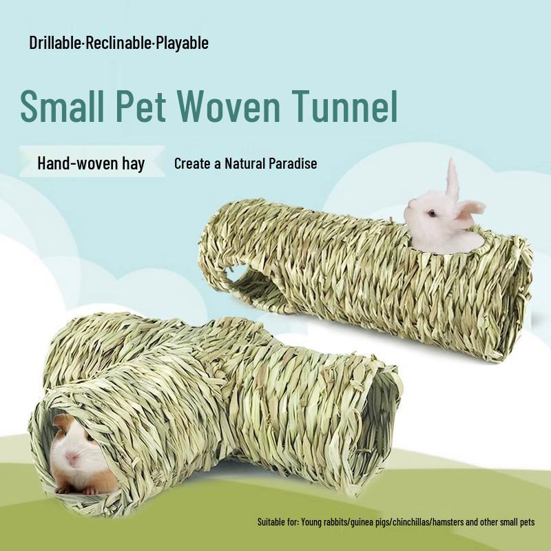 Handmade Grass Tunnel & Hideaway for Small Pets