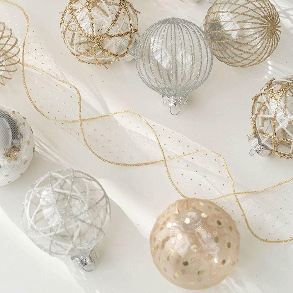 6pcs PET Painted Christmas Balls 8cm Merry Christmas Tree Decor  Party Favors