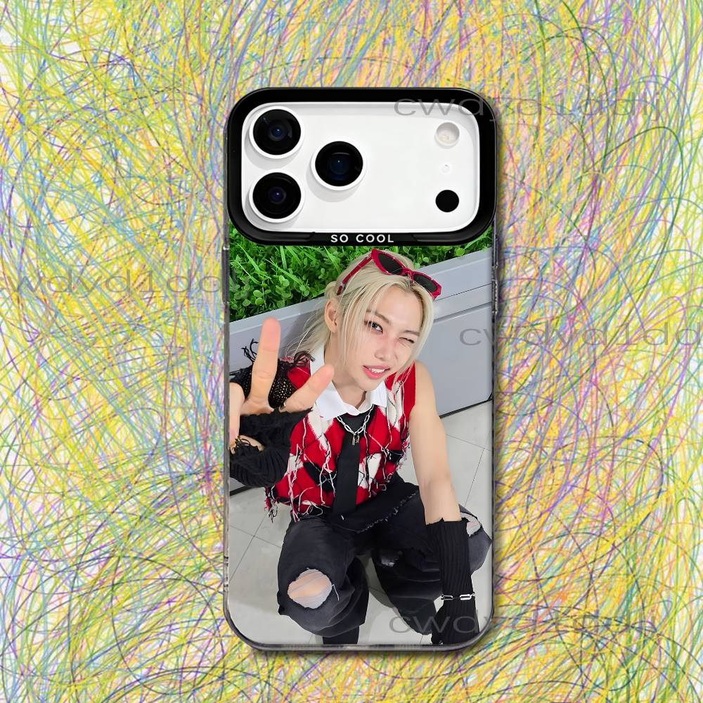 F-Felix Lee KARMA S-SKZ For iPhone 17,16,15,14,13,12,X,8,Pro,Max,Plus,SE4,Air,Mini Anti-Slip Black IMD Matte Case iPhone15promax