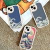 Japanese Waves For IPhone 16 15 14 13 12 11 Pro Max Plus Shockproof Leather Soft Phone Cover