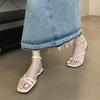 Fashion Square Toe Flip Flops Platform Flat Sandal Shoe Summer Heels 2025 New Women's Buckle Corrective Open Without Gladiator Girls