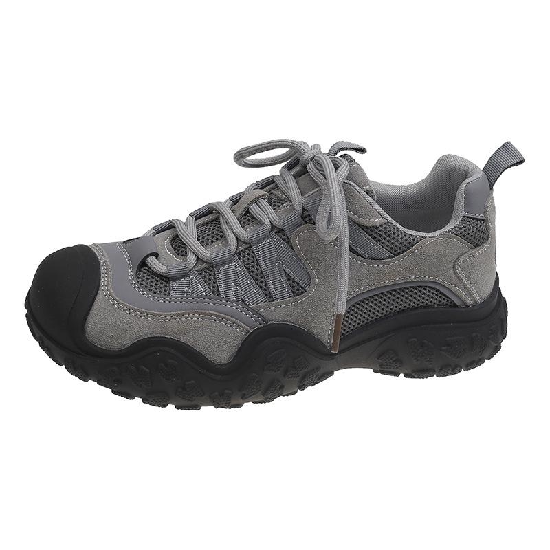 Black dad shoes American retro ugly cute hiking shoes women's 2025 popular breathable thick-soled lightweight non-slip sneakers