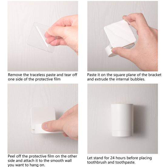 Toothbrush Holder Anti-falling Wear-resistant Lightweight Wall-mounted Toothbrush Holder for Home