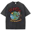 Summer World Tour T-shirt Men's and Women's Water Wash Vintage T-shirt Breathable Casual Comfortable Top Clothing