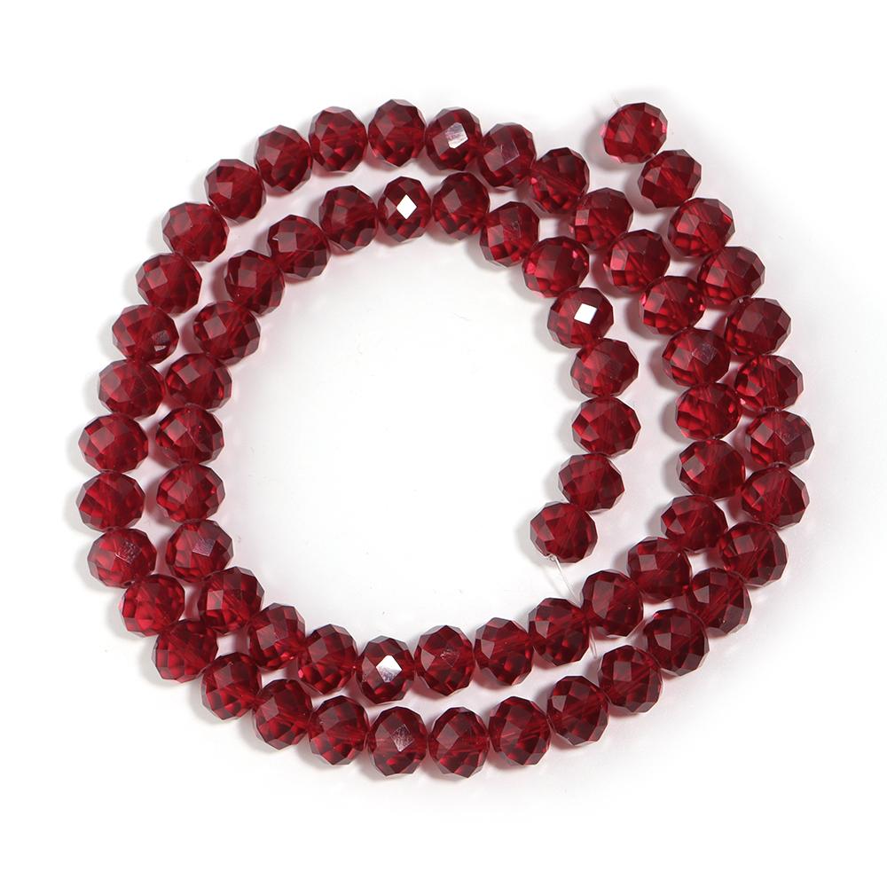 3/4/6/8/10mm Faceted Crystal Beads Deep Red Abacus Glass Loose Spacer Beads For Jewelry Making DIY Bracelet Necklace Accessories