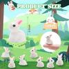 100/200Pcs Cute Mini Resin Bunnies Miniature Figures 3D Little White Rabbit Ornament Micro Landscape Dollhouse Decoration Diy