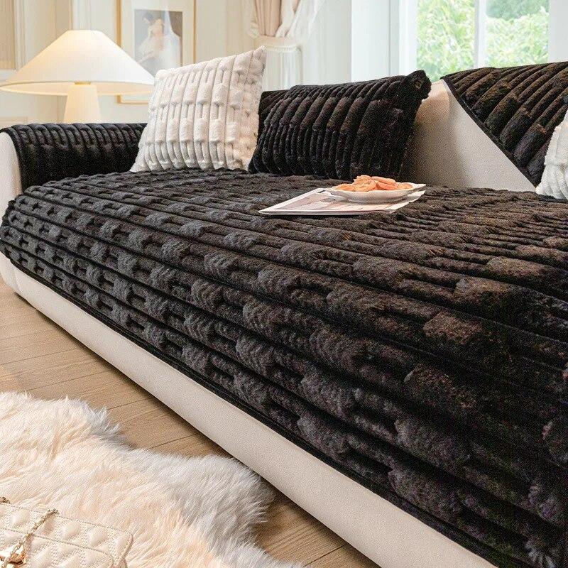

Зимний чехол для дивана, утолщенный плюшевый Нескользящий диван, подушка для гостиной, универсальный мягкий чехол для дивана, полотенце, секционный коврик для дивана 70x70cm 1pcs