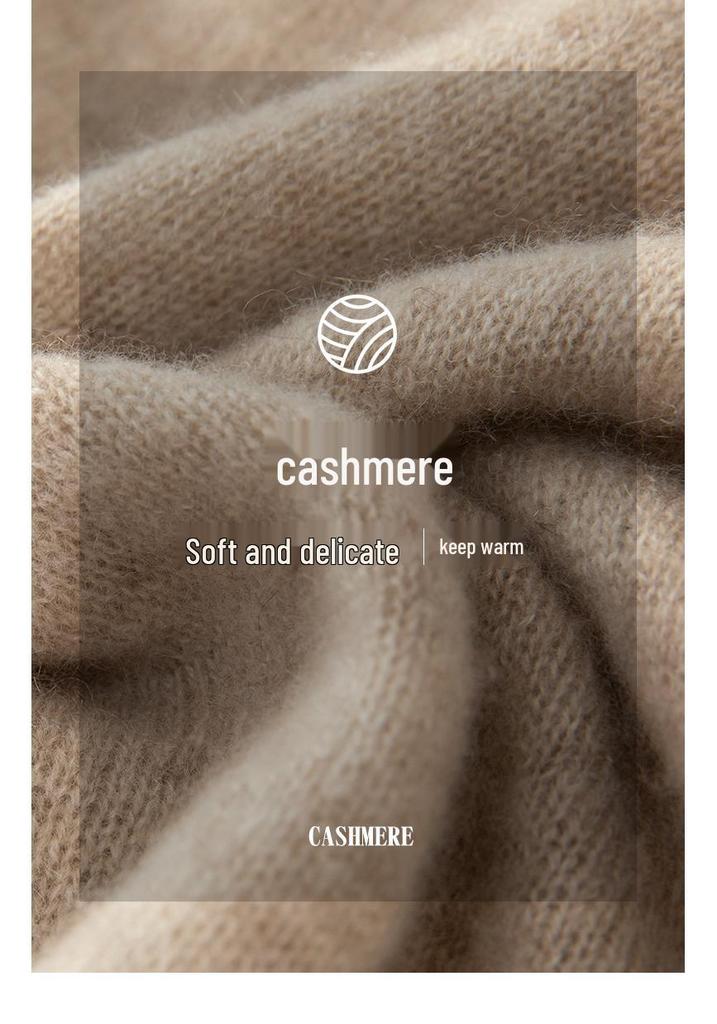 Lekasha 100% Pure Cashmere Loose Round Neck Cardigan Sweater Coat