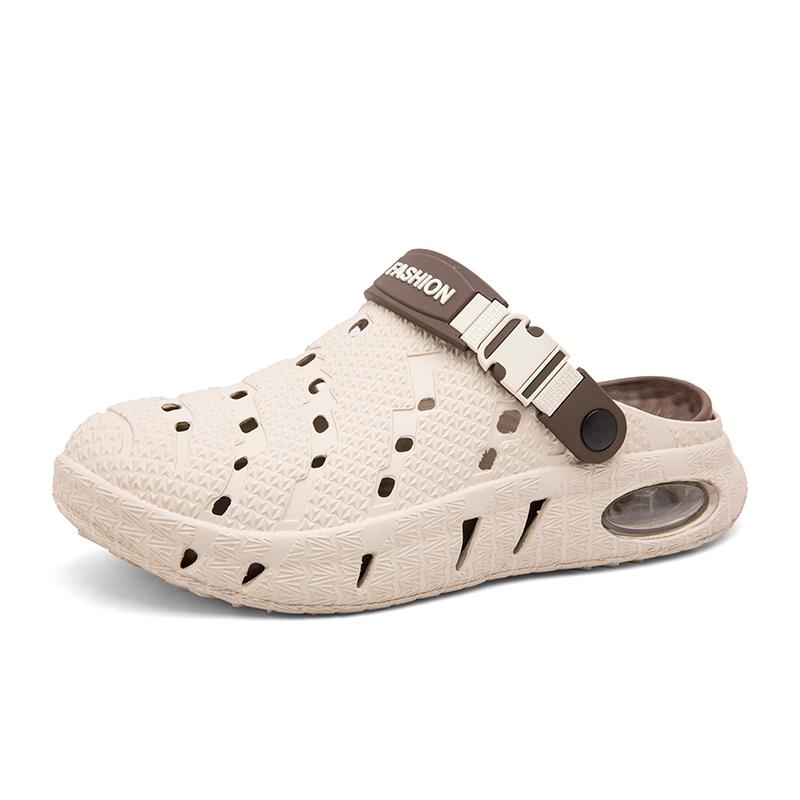 Men Closed Toe Mule Sandals Air Cushion Clogs Outdoor Beach Slippers Lightweight Summer Casual Walking Garden Shoes Slip On 38