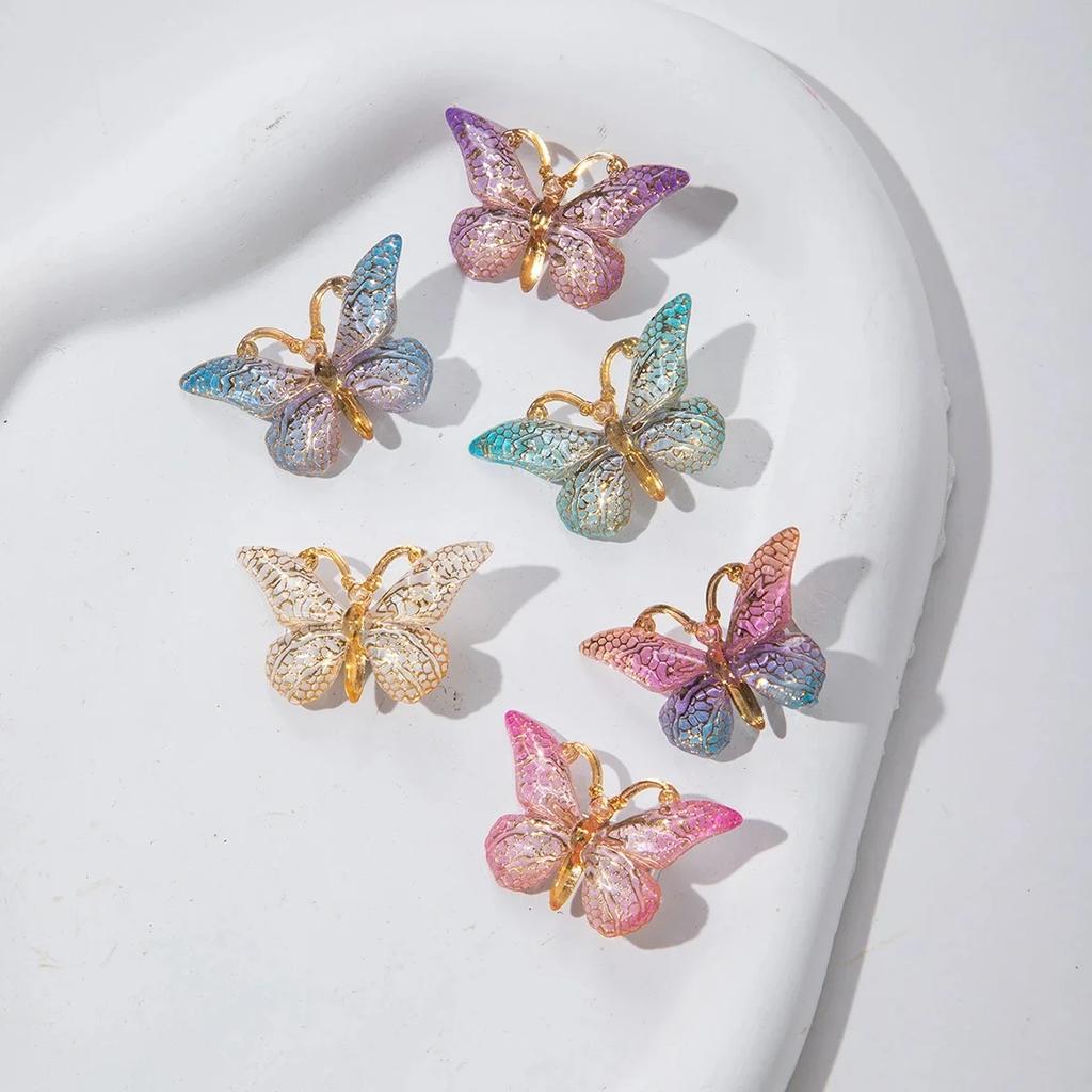 5PCS Colorful Gradient Three-Dimensional Butterfly Hair Clip, Sweet And Fairy Girl Headband, Cute Girl Heart Hair Clip