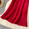 Autumn Winter Women French Elegant Knitted Long Midi Slim Bodycon Fishtail Skirt