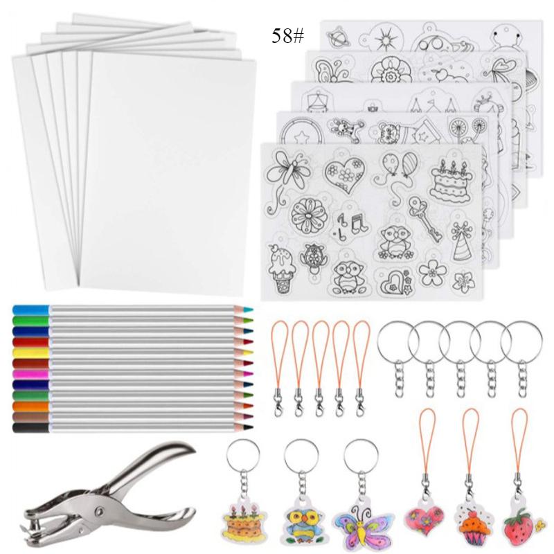 Krimpplastic Vel Set Kunst Set Bevat Krimpplastic Papier en Krimpkunst Papier met Patroon Gatentang voor Kinderen Creatief Knutselen