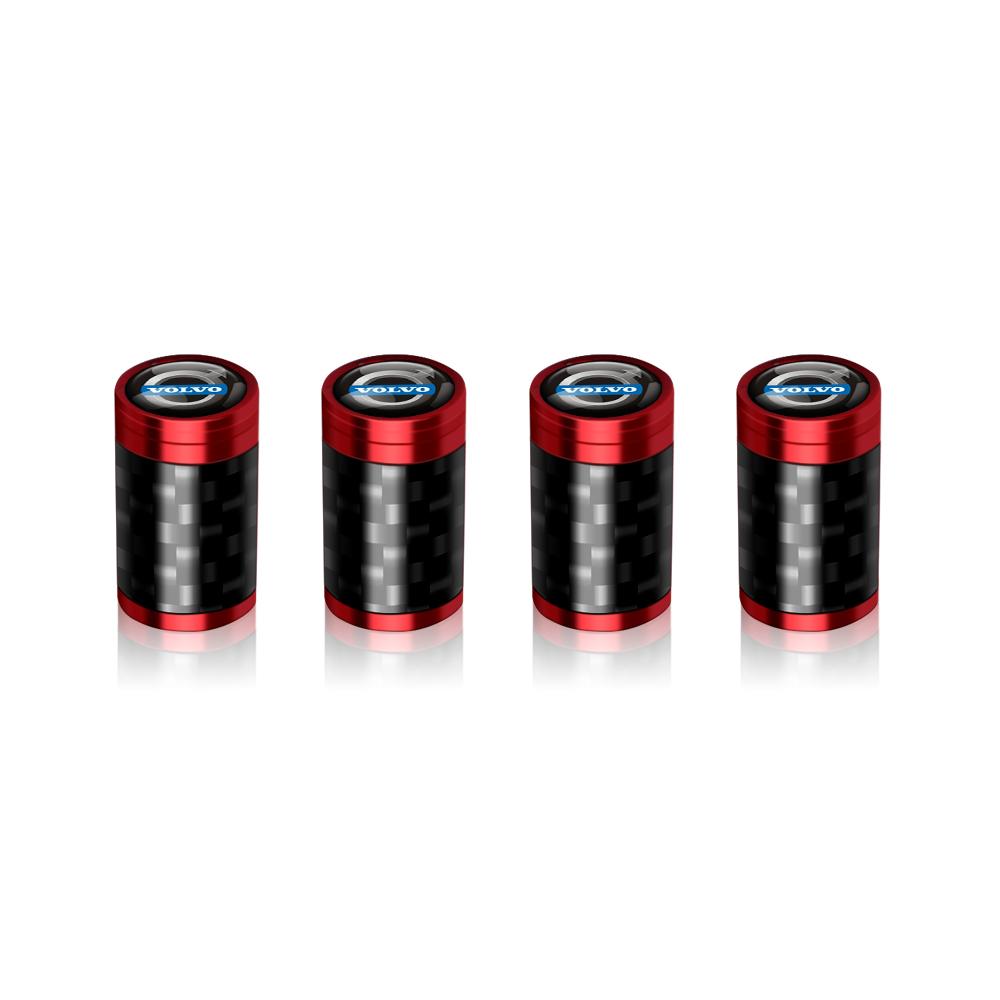 4Pcs Carbon Fiber Valve Caps Wheel Tire Tyre Stem Ardust Waterproof Cover For Volvo Rdesign T2 T3 T4 T5 T6 T7 T8 S90 XC90 S60 R ars123