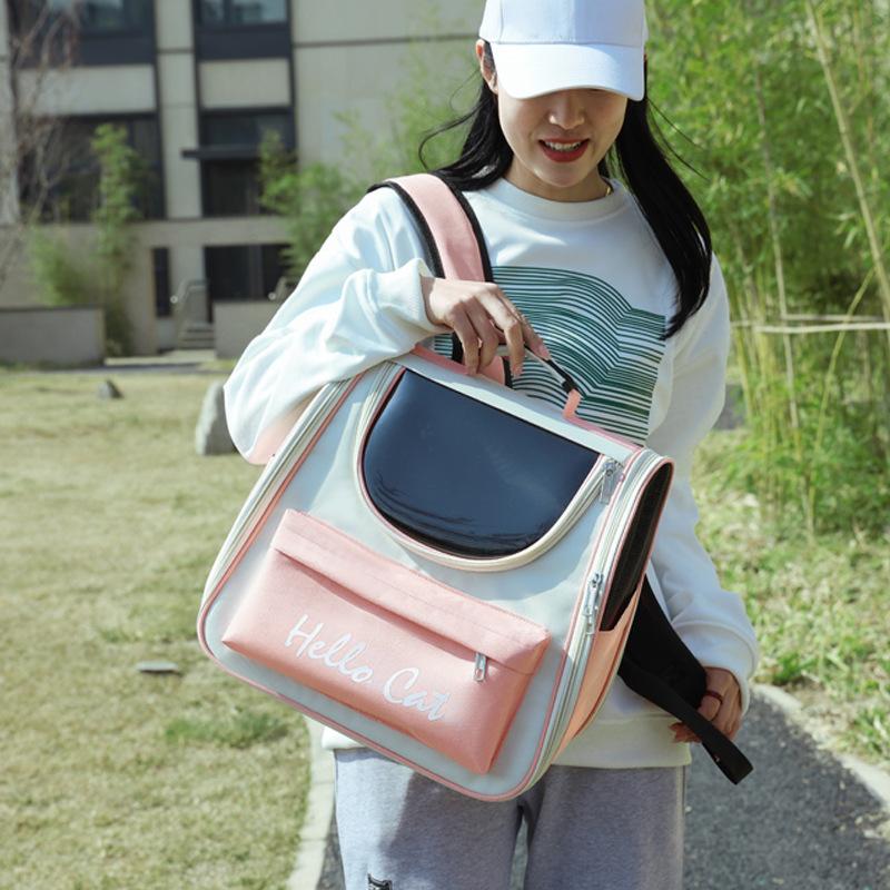 Pet Portable Cat Bag Portable Shoulder Foldable Bag Going Backpack Cartoon Cat Bag Dog Pet Backpack