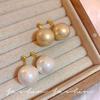 Light luxury large pearl elegant earrings niche design metal stud earrings ins tide earrings