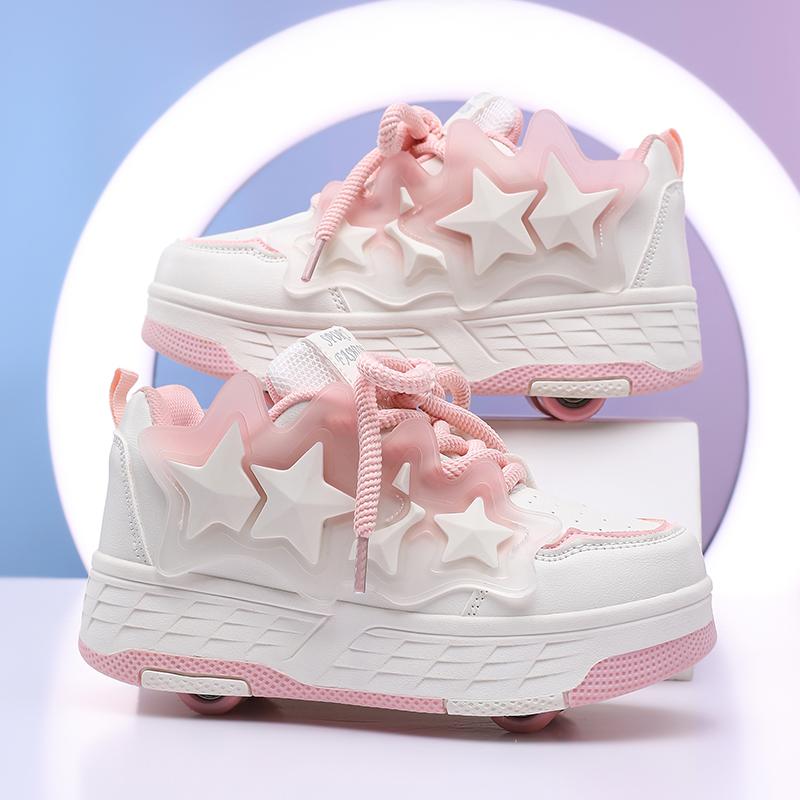 Kinder Vierrad-Sportstiefel Rollschuhlaufen Laufschuhe Kinder Sportschuhe Rollschuh-Sneaker