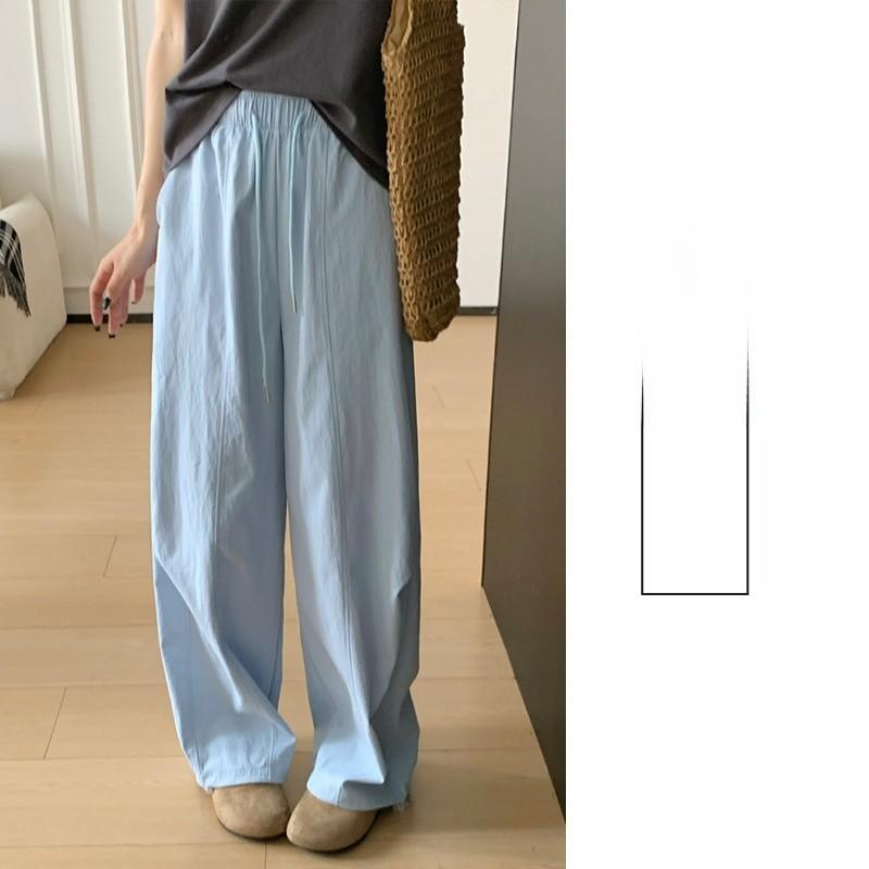 Casual High Waist Embroidered Wide Leg Pants For Women Summer Lightweight Linen Style