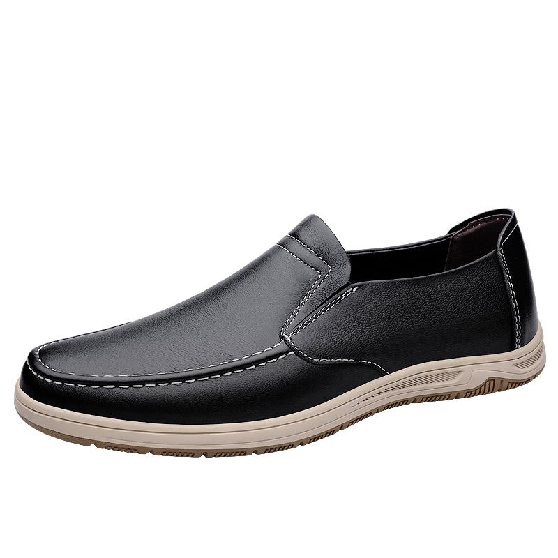 Fashion Fashion Brand's New Blue Men's Genuine Leather Casual Shoes Anti Slip Interview Commuting Work Shoes Men's Split Leather Shoes