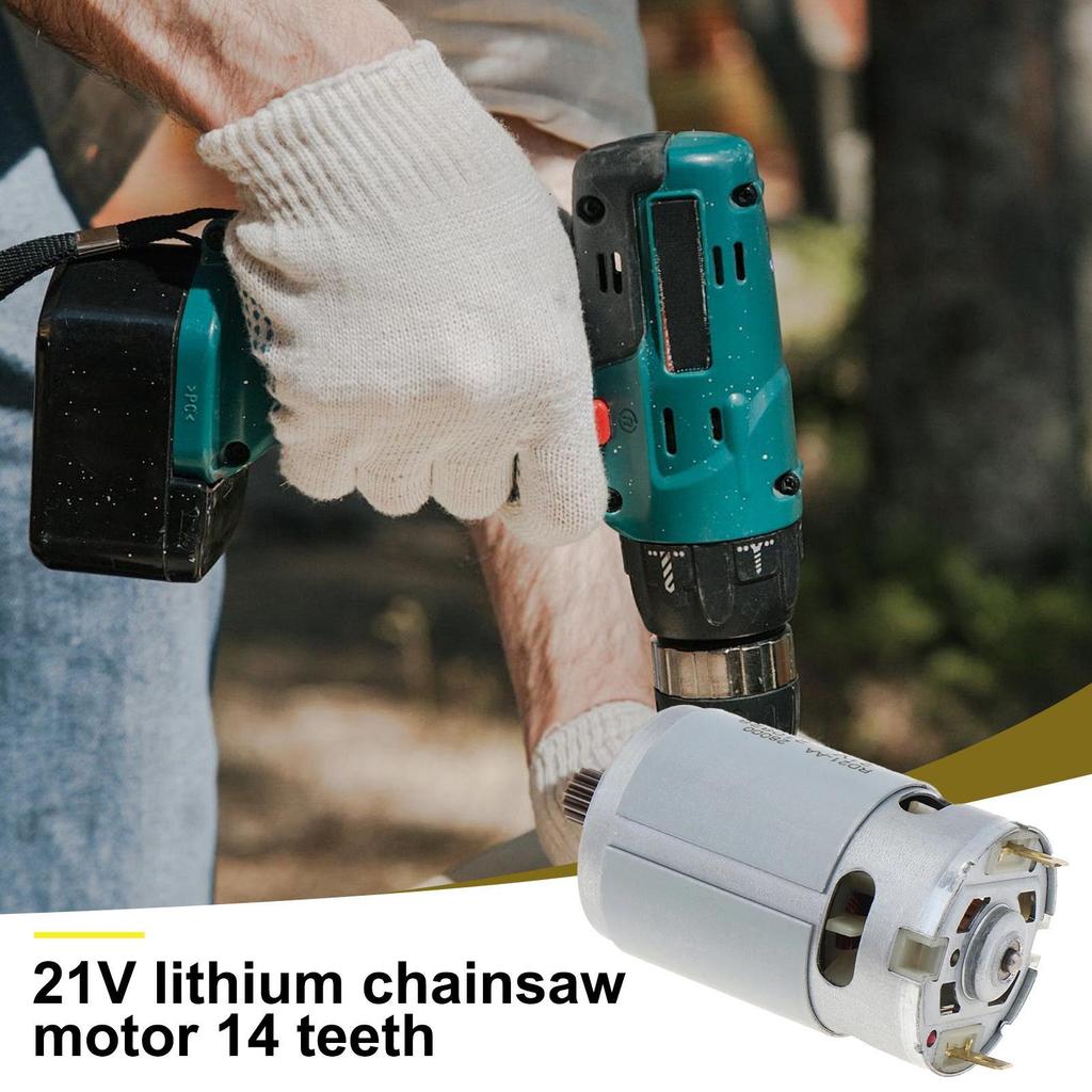 Small DC Motor 550W Hobby Motor DC Gear Motor 14 Teeth Low Noise High Power Saw Accessories Electric Saw Motor for Electric