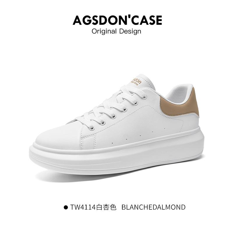 

Augu Shideng men s shoes casual shoes spring and autumn heightening shoes men s black and white board shoes trend versatile platform white shoes 44