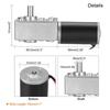 DC12V 24V Powerful Torque Gearmotor Metal Turbo Worm Gearbox Type-D Shaft Reversed Low Speed 70kg.cm Self-Lock Worm Gear Motor