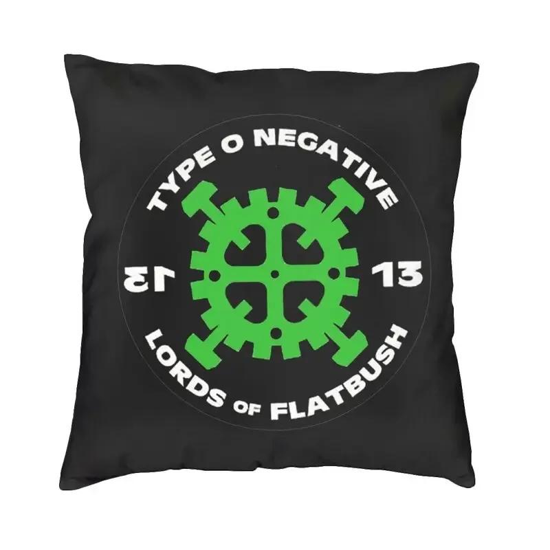 O Type Negative Logo Goth Heavy Metal Band Cushion Cover Double Side 3D Printing Throw Pillow Case Pillowcase Home Decorative