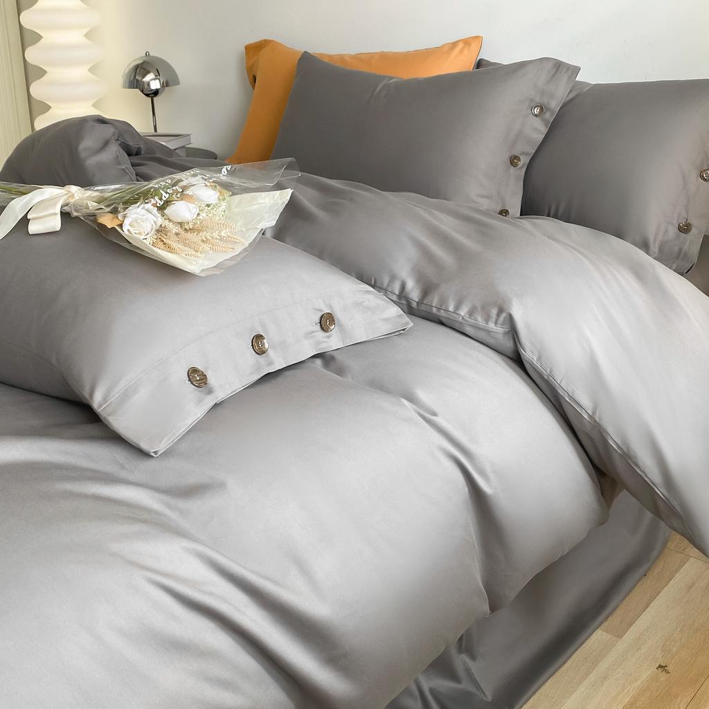 Luxury Egyptian Cotton Bedding Set Simple Nordic Duvet Cover Flat/Fitted Sheet With Pillowcase Bed Linen Queen Double King Size