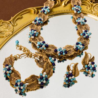 Antique Medieval Court Style Light Luxury Necklace Women'S High-End Jewelry Set Bracelet Earrings