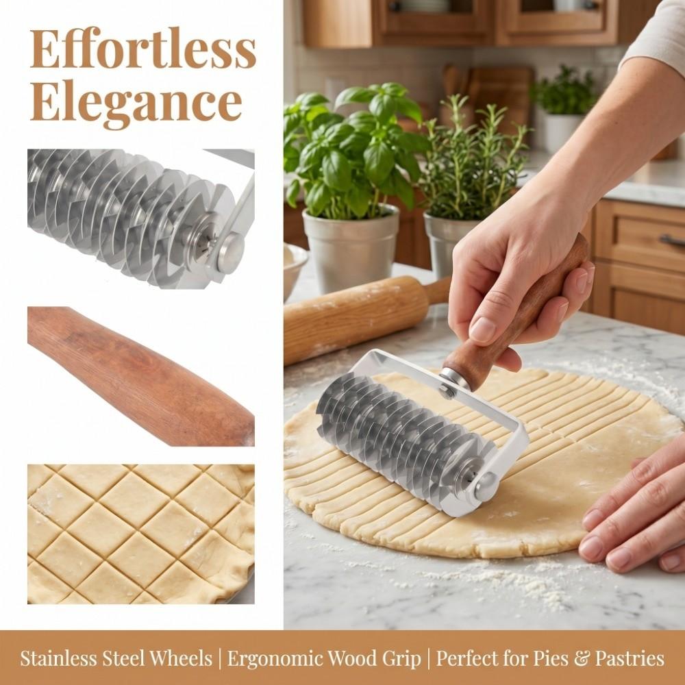 Stainless Steel Pastry Lattice Roller Cutter Roller Dough Cutter Roller cutter  Baking Cooking