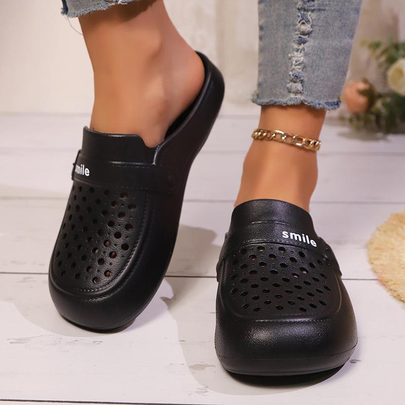 Lucyever Summer Hollow Out Closed Toe Slippers Women Lightweight Soft Sole Casual Sandals Woman Non Slip Beach Flip Flops Female