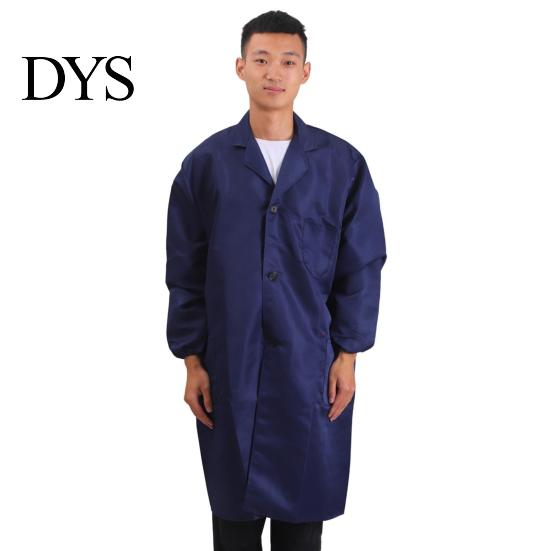 Mid-length Outwear Women Men Work Coat Lapel Long Sleeve Elastic Cuffs Solid Buttoned Jacket Washable with Pocket Single Breasted Three-dimensional