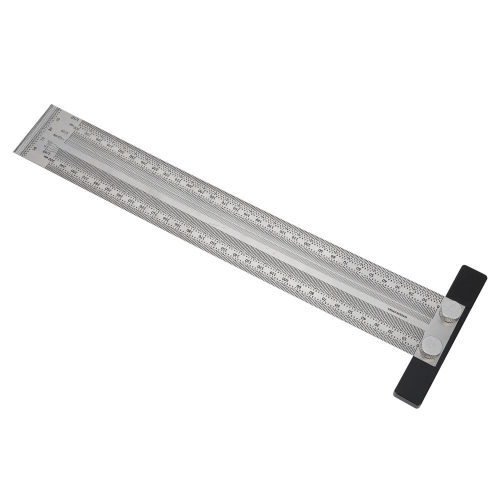 Stainless Steel T-Rule 300mm Scribing Ruler Precision Measuring Tool  Woodworking Measurement