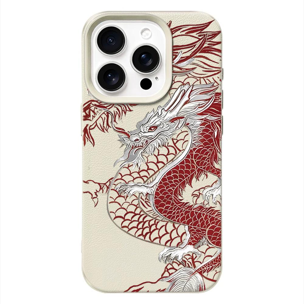 Chinese Loong Pattern Phone Case For IPhone 16 17 E 11 12 Pro 13 14 15 Pro Max Case Plus 17 Air Soft Silicone Shockproof Cover