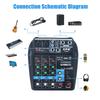 Portable 4 Channels Audio Audio Mixer A4 Sound Mixing Console bluetooth Record 48V Phantom Powe EffectsMixer with USB New