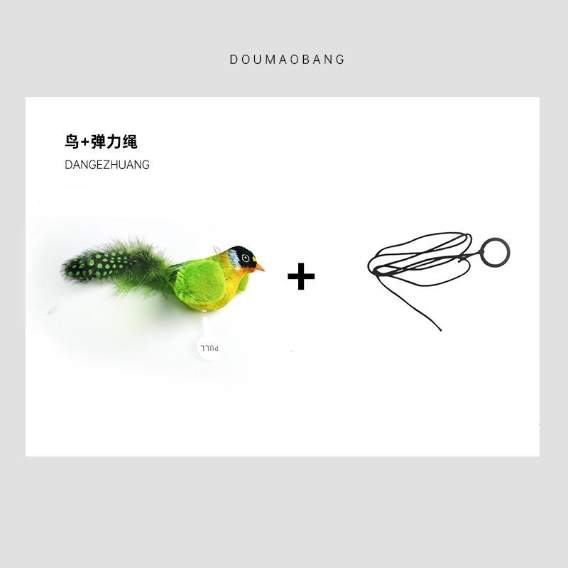 

Sounding Bird Simulation Feather Tail Electronic Pet Cat Toy Catnip Fun Cat Toy Supplies Wholesale 1pcs зелёный