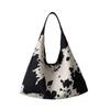 Cow Pattern Tote Bag Large Capacity Women's Trend Daily Commuter Bag New Fashion Portable Shoulder Bag Women