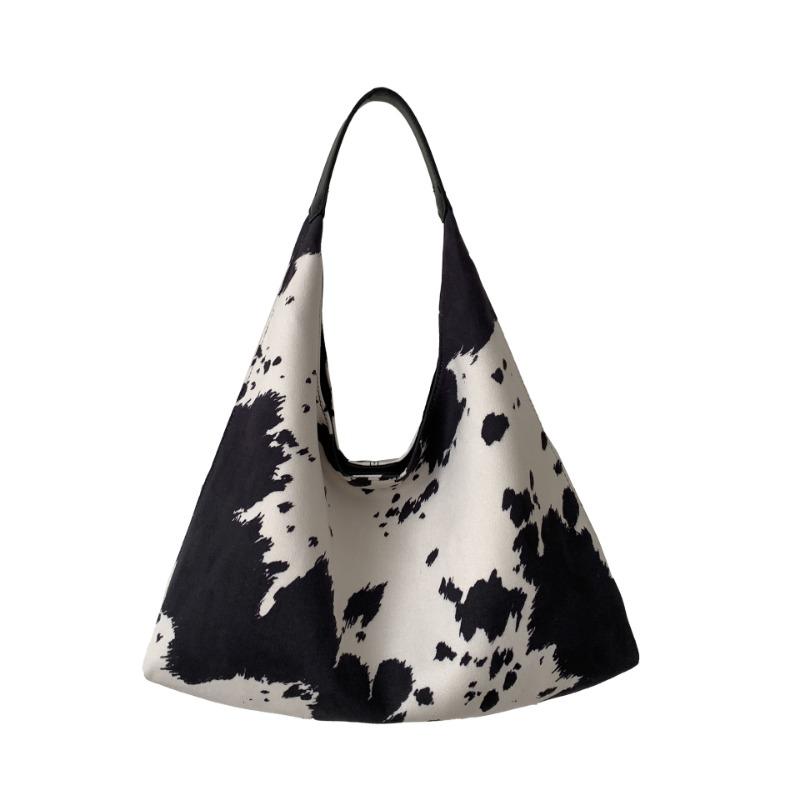 Cow Pattern Tote Bag Large Capacity Women's Trend Daily Commuter Bag New Fashion Portable Shoulder Bag Women