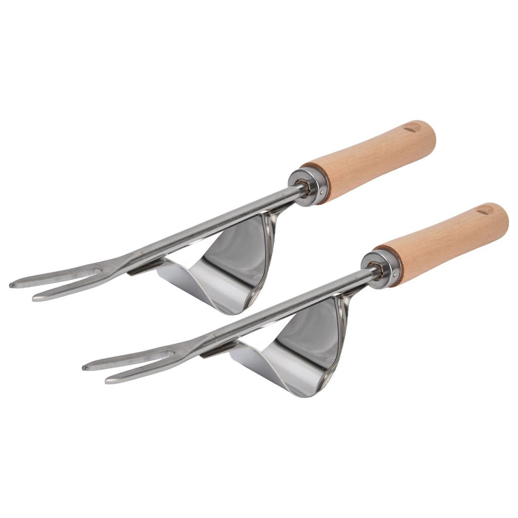 2 Stück Garten Hand Unkrautstecher Edelstahl Robust Langlebig Rostfrei Glänzender Griff Unkrautentfernungswerkzeug