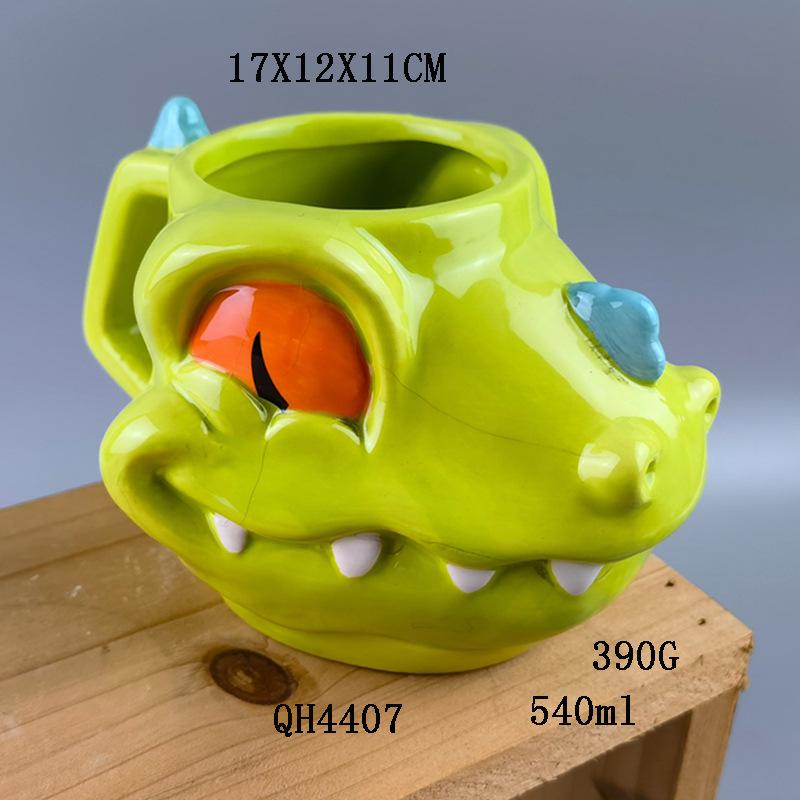 Cartoon Animation Dinosaur Mug Ceramic Animal Mug 3D Hand-painted Animation Creative Office Children's Water Cup