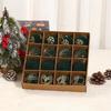 24pcs Wine Red Christmas Ball Ornaments Flocking Christmas Tree Party Decoration New Year Christmas Spheres Pendant Balls