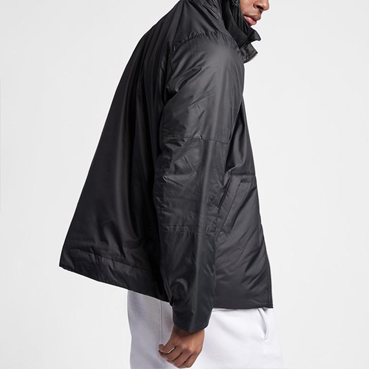 Nike Casual Sport Warm Hooded Cotton Jacket Men Outerwear Black AJ7957-010