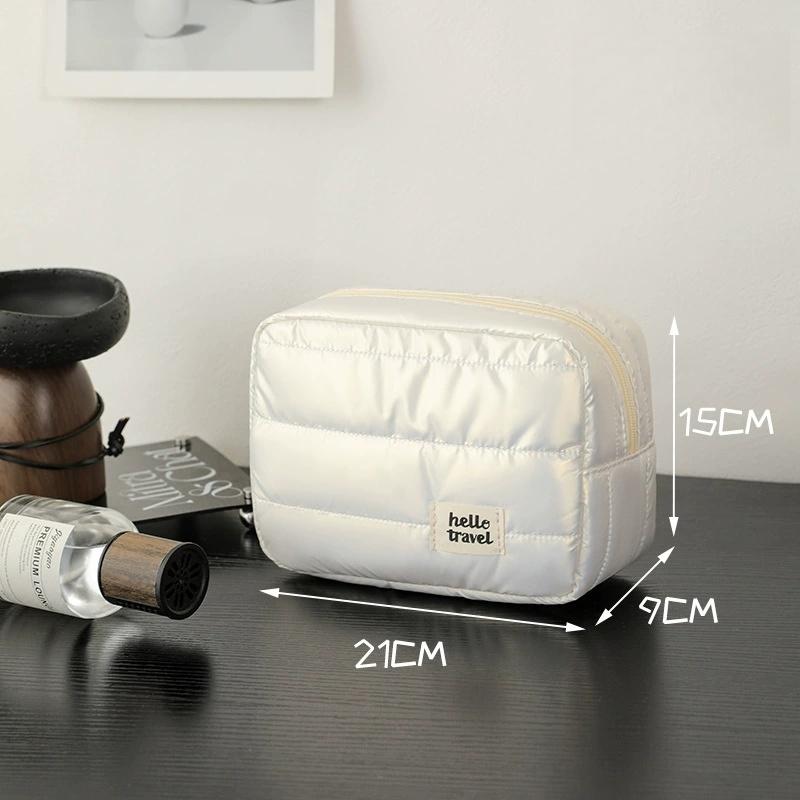 Make Up Bag Large Capacity Waterproof Makeup Handbag Travel Cosmetic Toiletry Storage Pouch Elegant Ladies Square Zipper Bag