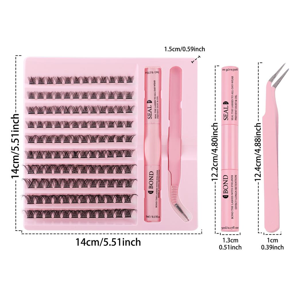 120 Clusters Single Cluster D Curve False Eyelash Set 10-16Mmdiy Segmented Grafting Thick Eyelashes