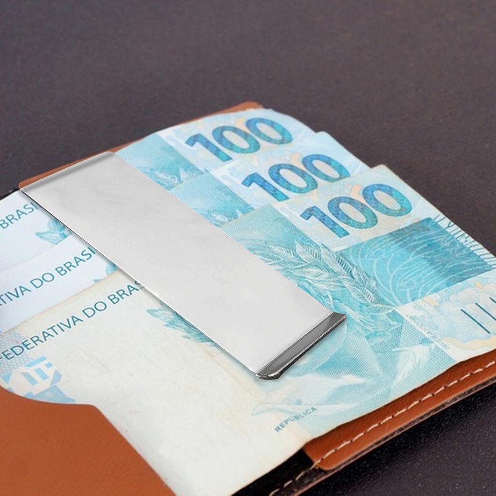 1Pcs Stainless Steel Money Clip Fashion Simple Silver Creative Banknote Clip Belt Clip Personality Bookmark Metal Ticket Folder