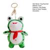 Plush Cartoon Frog Keychain Blue Red Scarf Stuffed Frog Car Key Ring Backpack School Bag Charm Purse Pendant Hanging Decoration Ornament