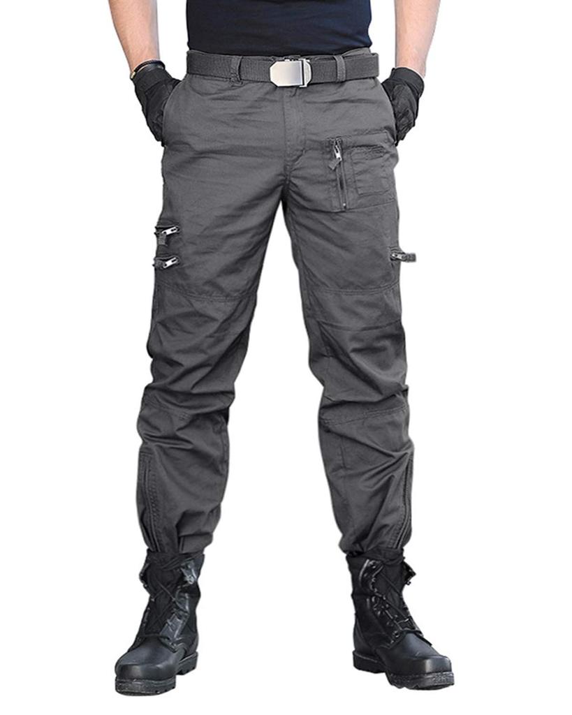 TACVASEN Outdoor Wear Ski and Military Size 3XL Men's Straight-Fit Zip-Cuff Pants, Work, Airsoft, Spring, Fishing, More, Abrasion-Resistant, Gray,