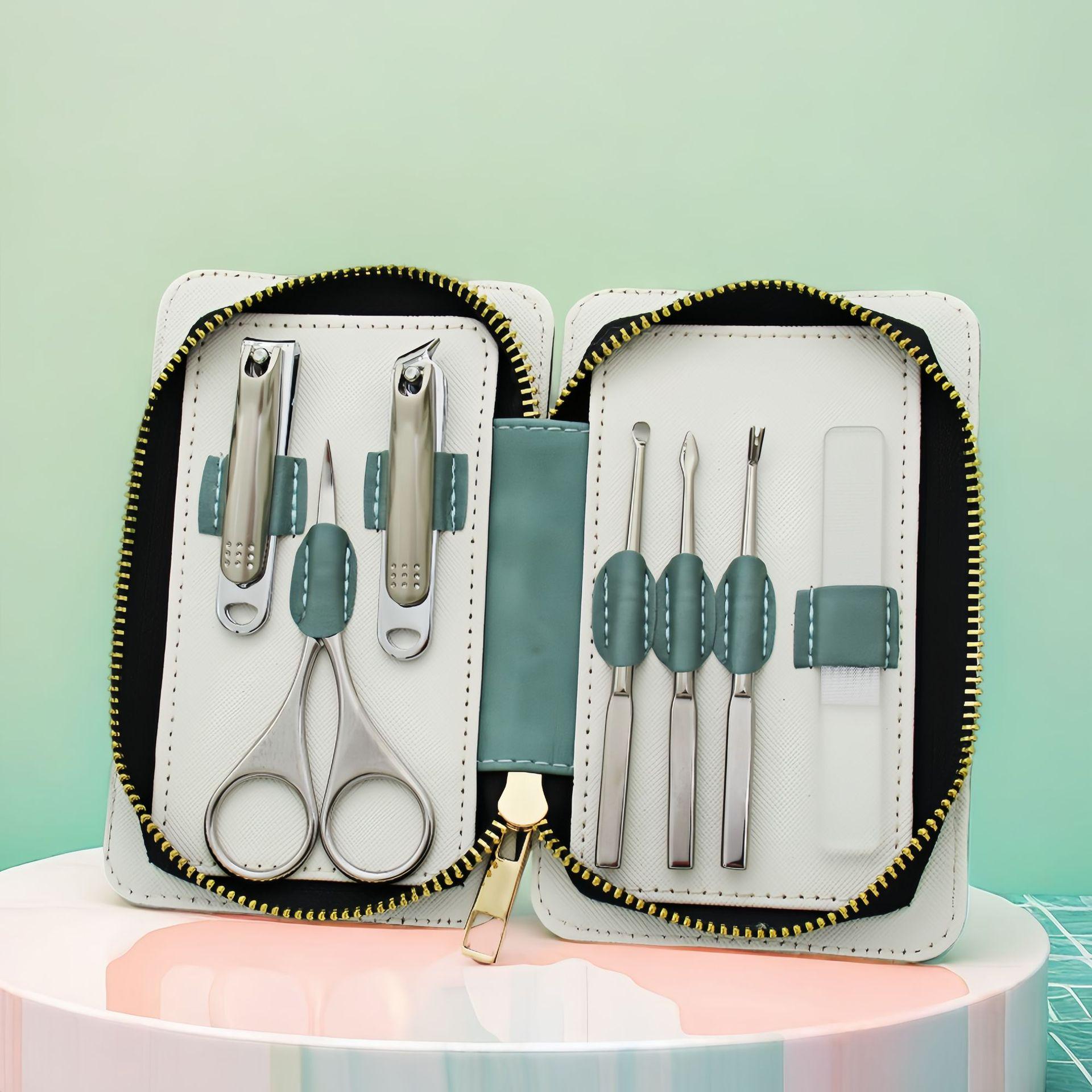 12-Piece Stainless Steel Manicure Set: Nail Clippers, Cuticle Fork, and Foot File