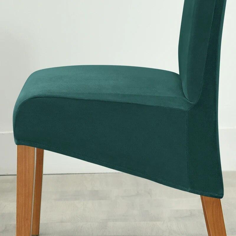 High Back & Universal Velvet Chair Cover Stretch Soft Chair Covers for Dining Room Wedding Hotel Home Decor Seat Case M XL Size
