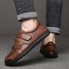 Men's Large Size Pure Hand-stitched Casual Rubber Leather Shoes Soft Sole Wedding Shoes 38-48